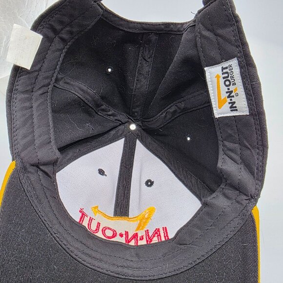 In N Out Burger Black Adjustable Baseball Cap With Logo Embroidery California - Picture 7 of 10